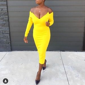 Boohoo Off The Shoulder Bodycon Dress